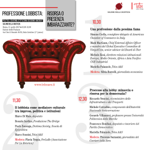 Invito Programma Professione lobbista 11 aprile ore 10,30